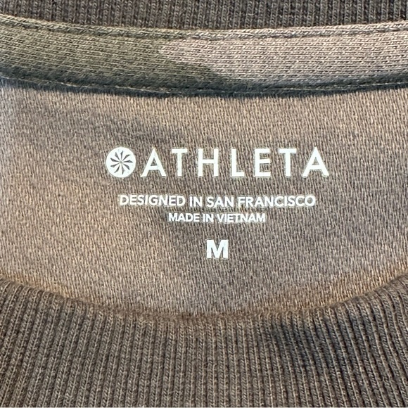 Athleta Farallon Camo Sweatshirt Olive Green Pullover - Picture 6 of 9